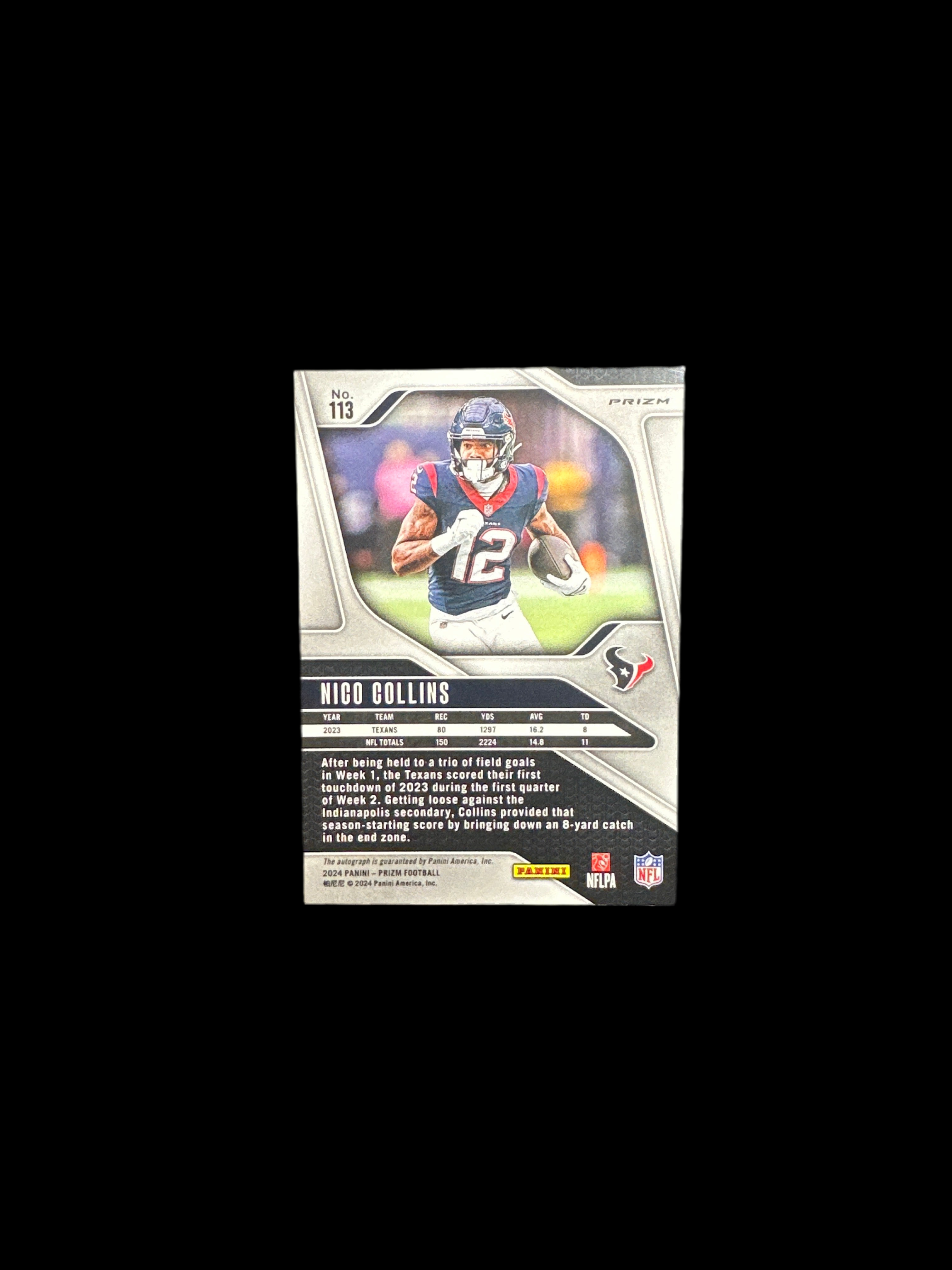 (SOLD) 2024 Prizm Silver Nico Collins Autographed #113 (Houston Texans)
