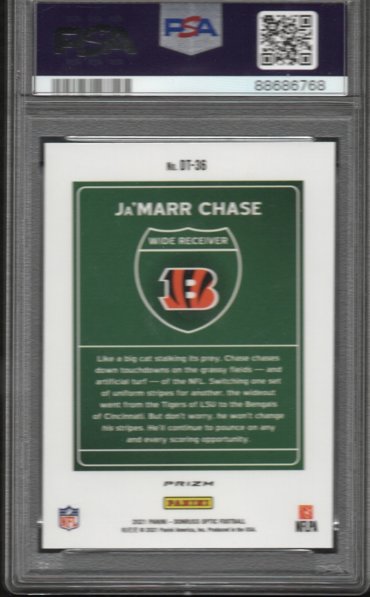 JA'MARR CHASE 2021 Donruss Optic #36 Rookie downtown psa 10